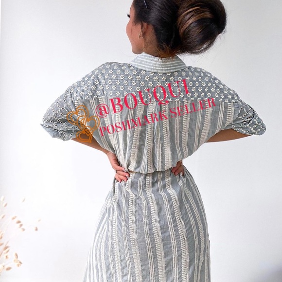 BLOGGER FAV ZARA PATCHWORK EMBROIDERED SHIRT DRESS - Picture 7 of 9